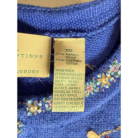 Design Options by Philip & Jane Gordon Angel Christmas Cardigan Sweater XXL - Picture 10 of 14